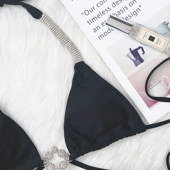 Black Rhinestone Bikini - Picture 3 of 6